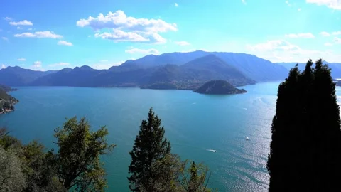 Overview of Lake Como from an elevated position Stock Footage 234489035