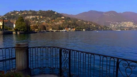 Overview of Lake Como, in the stop from the lockdown for the covid Stock Footage 150891136