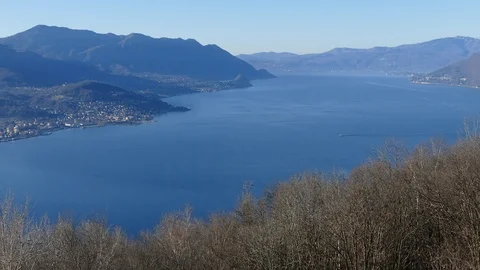 Overview of Lake Maggiore Stock Footage 124324006