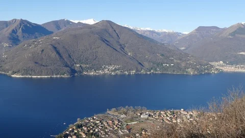 Overview of Lake Maggiore Stock Footage 124324073