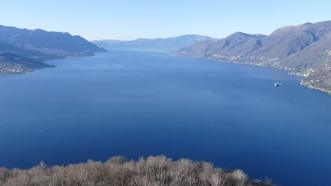 Overview of Lake Maggiore Stock Footage 124324082