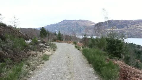 Overview Of Loch Ness &amp; Mountains Stock Footage 10865261