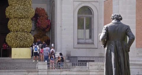Overview of Madrid's Prado Museum Video stock 249993258
