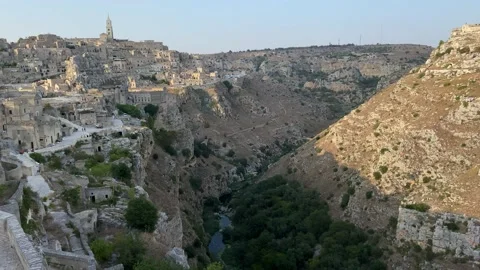 Overview of Matera in Basilicata Stock Footage 146876184