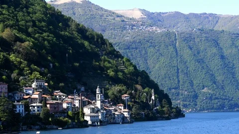 Overview on Menaggio seen from another part of the coast of Lake Como Stock Footage 110269658