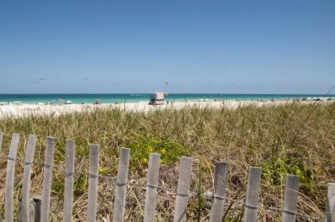 Overview of a Miami beach Stock Photos