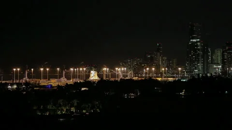 Overview of Miami DownTown Night 스톡 동영상 38260116