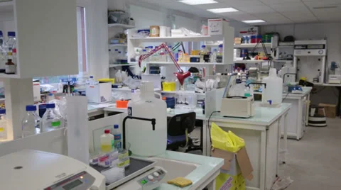 Overview of a modern laboratory Stock Footage 34315293