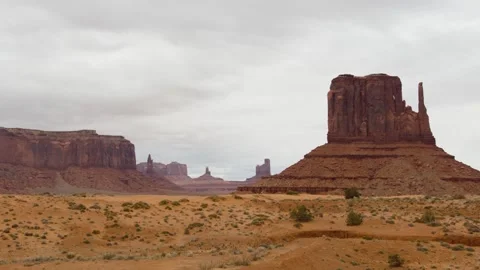 Overview of the Monument Valley rock formations, Arizona, United States Stock Footage 287724929