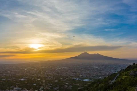 Overview of Naples and its Vesuvius Stock Photos