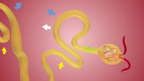 Overview of Nephron Function Promixal convoluted tubule Stock Footage 245278409