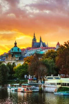 Overview of old prague Stock Photos