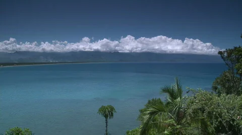 Overview over pacific ocean bay Stock Footage 475006
