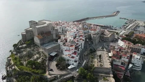 Overview peniscola spain Stock Footage 159854470