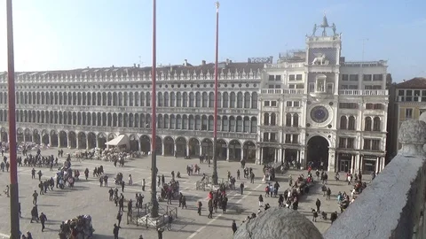 Overview of the Piazza San Marco Venice Stock Footage 87742360
