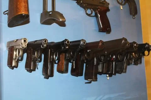 An overview of the pistols. Stock Photos