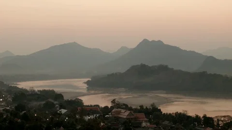 Overview of Puang Prabang / Laos Stock Footage 74202284