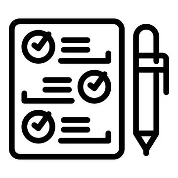 Overview report icon outline vector. Data analysis Illustrazione stock