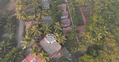 Overview of Resort surrounded by Coconut Trees Stock Footage