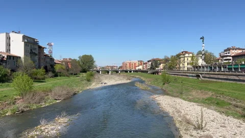 Overview of the river in Parma Italy Stock-Footage 223113675