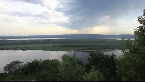 Overview of river Volga Stock Footage 7904898