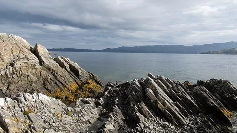 Overview of the Scottish coast of Argyll 4K - Scotland Video stock 125250571
