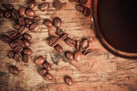 Overview shot of coffee theme 库存照片