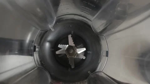 Overview shot from an empty blender blade working Stock Footage 155605179