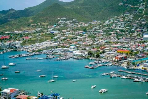 Overview of simpson bay st.maarten post hurricane Irma Stock-Fotos