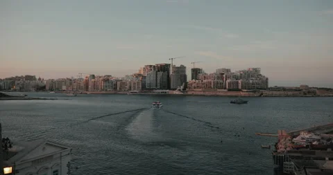 Overview of Sliema from Valletta Stock Footage 238821982