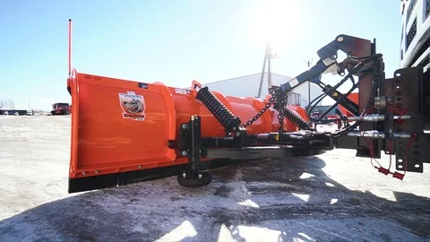 Overview of the special machine blade for street cleaning Stock Footage 106015443