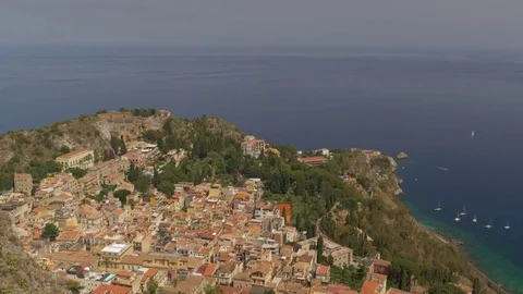 Overview of Taormina, Sicily Stock Footage
