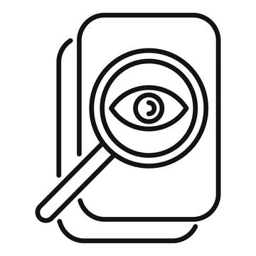 Overview tech data icon outline vector. Machine tech cog Illustrazione stock