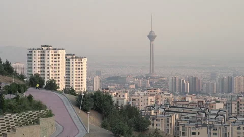 Overview of Tehran cityscape Stock Footage 336042971