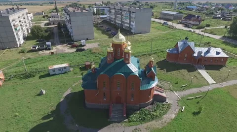 Overview of the temple from the height of bird flight 스톡 동영상 68161064