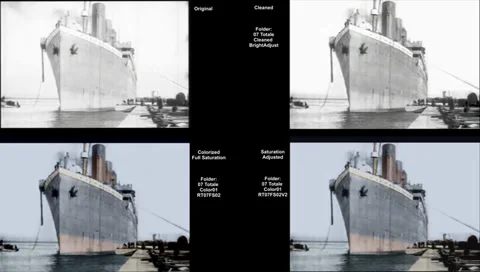 Overview Titanic Original Historical Cleaned 1 - Belfast - Circa April 1912 Video stock 36124511