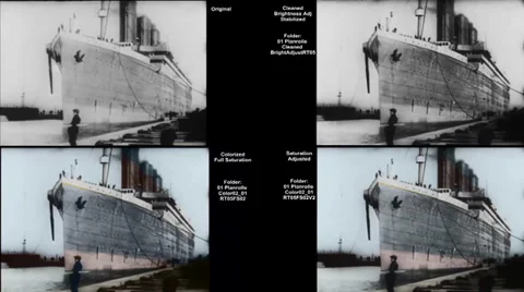 Overview Titanic Original Historical Coloured 5 - Belfast -Circa April 1912 Stock Footage 36267441