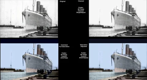 Overview Titanic Ship Original Historical Cleaned 2 Stock Footage 36126250