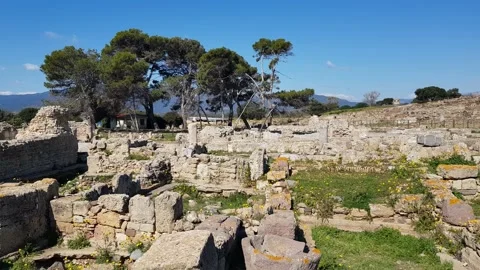 Overview of the town of Nora, Sardinia Stock Footage 201682155