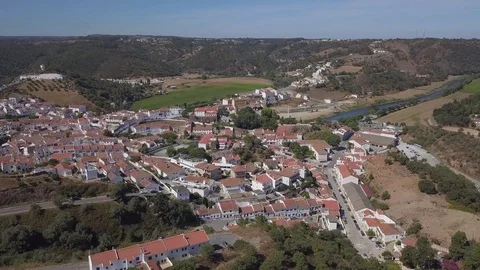 Overview of a typical town in Portugal. Stock Footage
