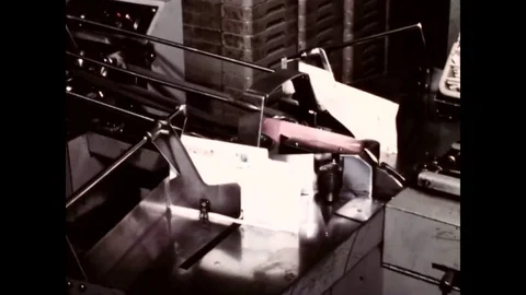 An overview of the U.S. Post Office?s automatic mail culling and stamp Stock Footage 79422351