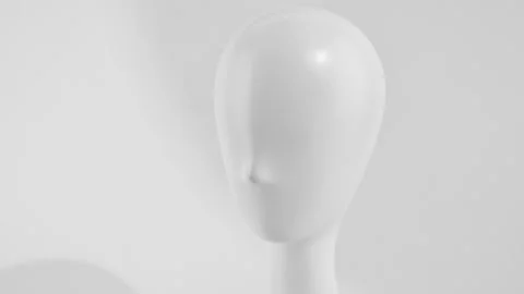 Overview of a white mannequin head of a human. Stock Footage 167477932