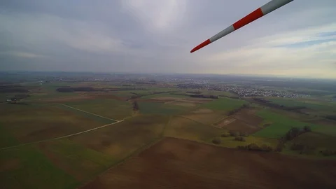 Overview with a wind turbine at the corner Stock Footage 93190346