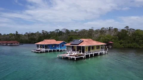 Overwater bungalows, Bocas del Toro, Pan... | Stock Video | Pond5