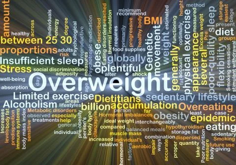 Overweight background concept glowing Stock Illustration