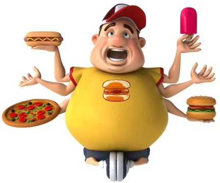 Overweight boy Stock Illustration