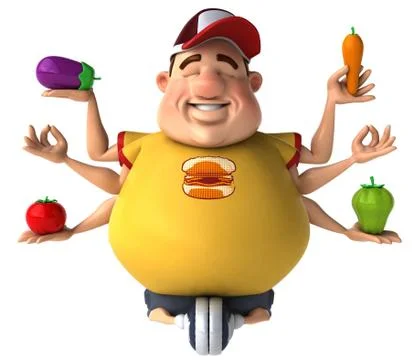 Overweight boy Stock Illustration
