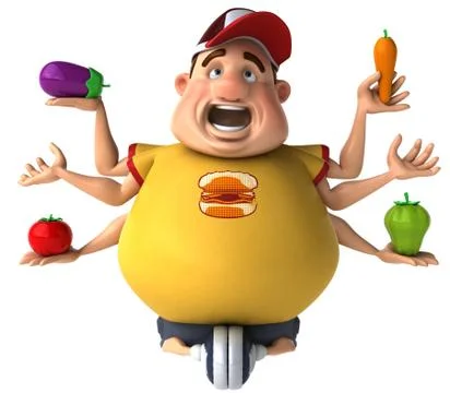 Overweight boy Stock Illustration