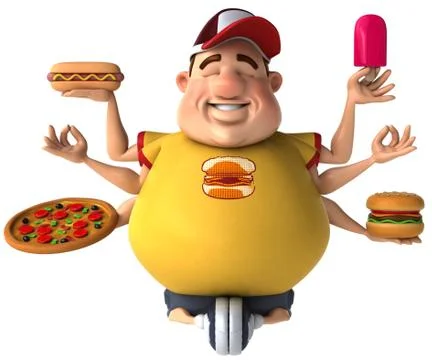 Overweight boy Stock Illustration