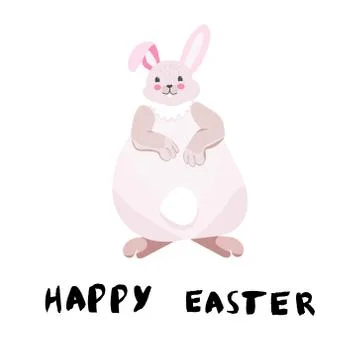 Overweight easter bunny. Stock Illustration
